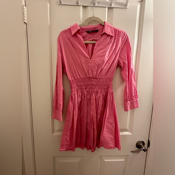 Zara Dresses & Skirts - Pink shirt dress zara